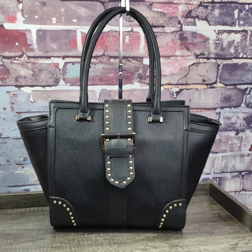 Mia K Collection Studded Faux Leather Tote Bag